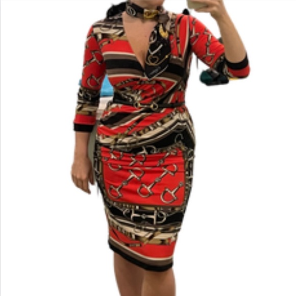 Equestrian print wrap dress - Picture 2 of 7